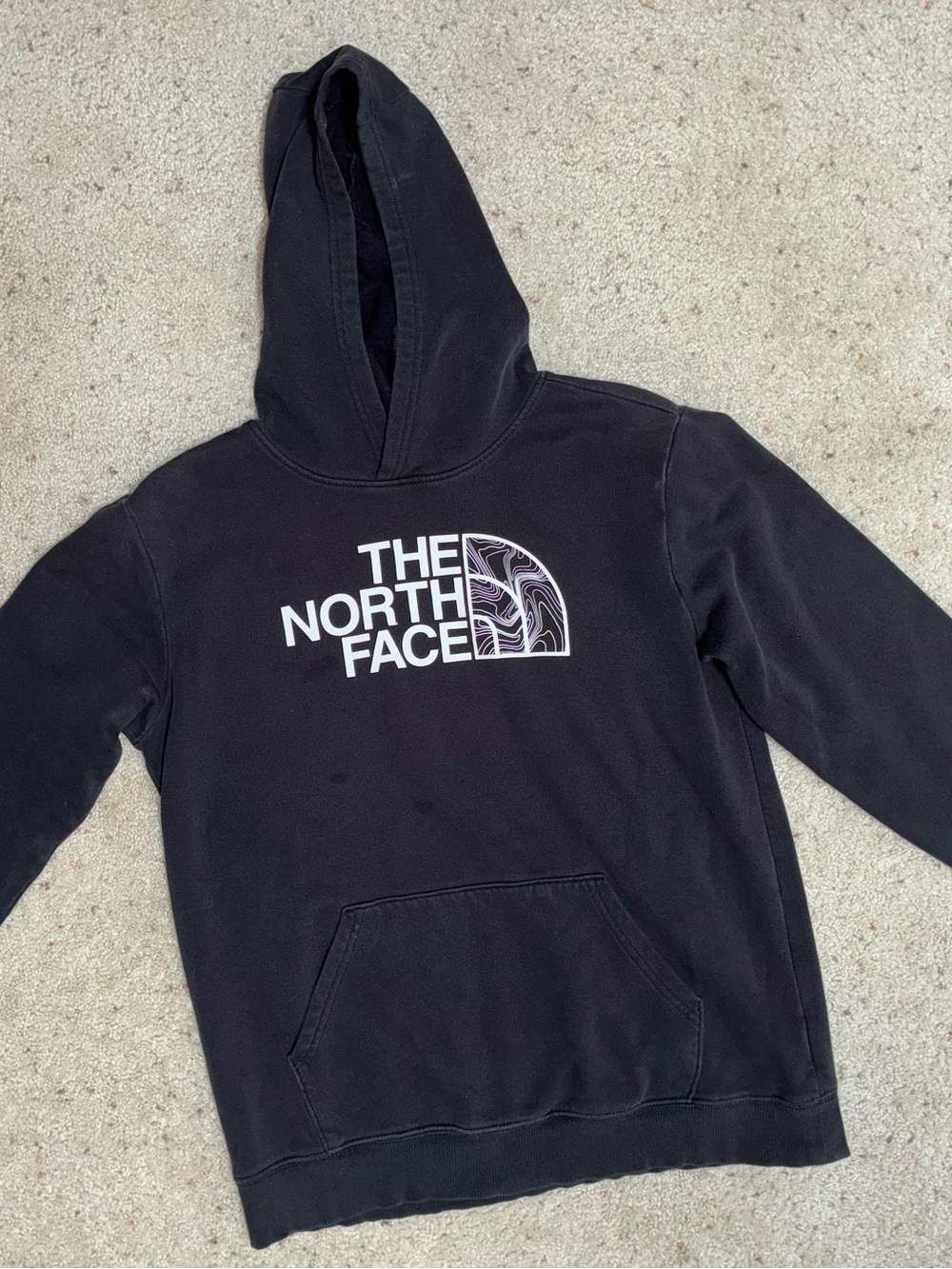 The North Face Black Crewneck Hoodie with White Logo